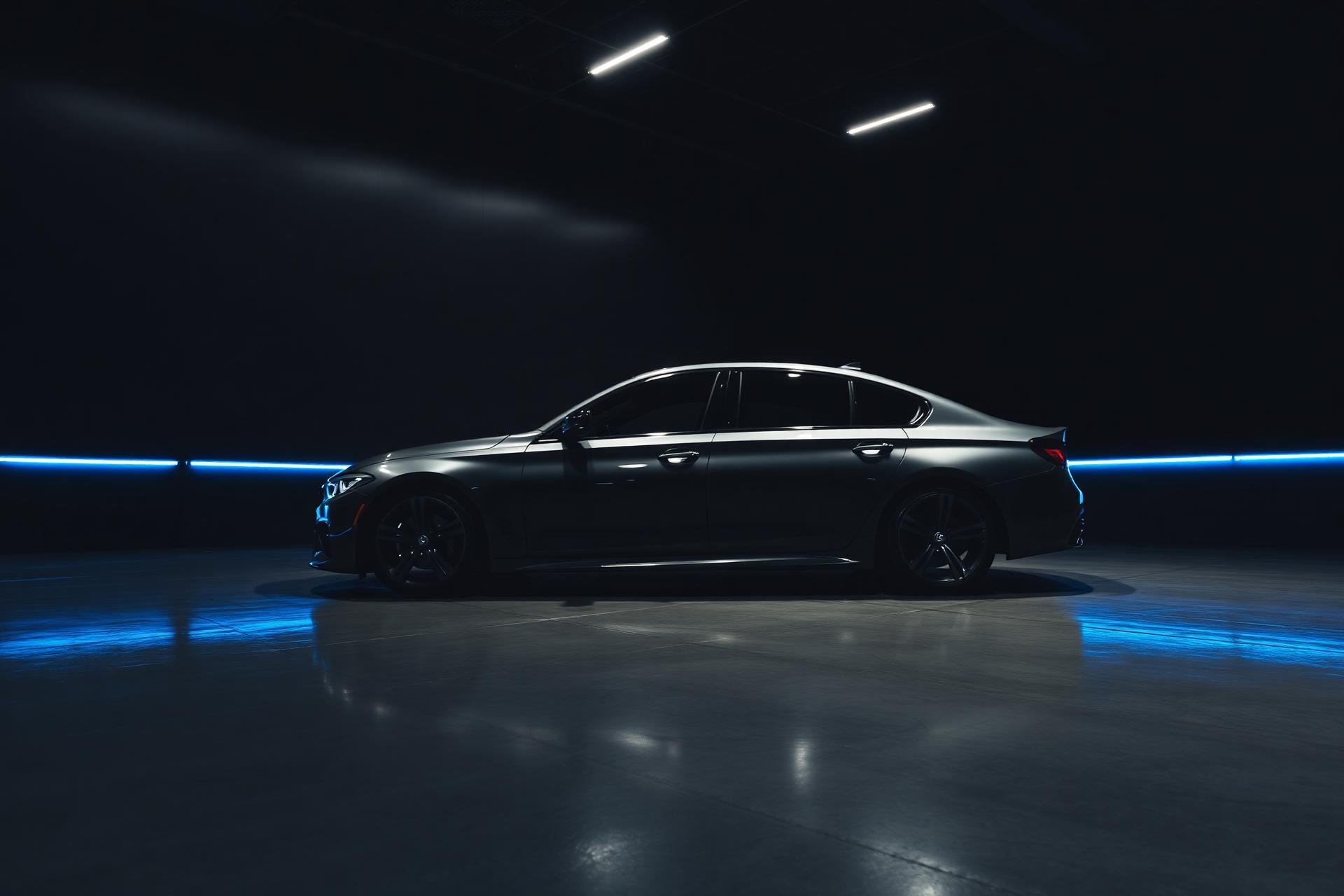 Vehículo premium en showroom
